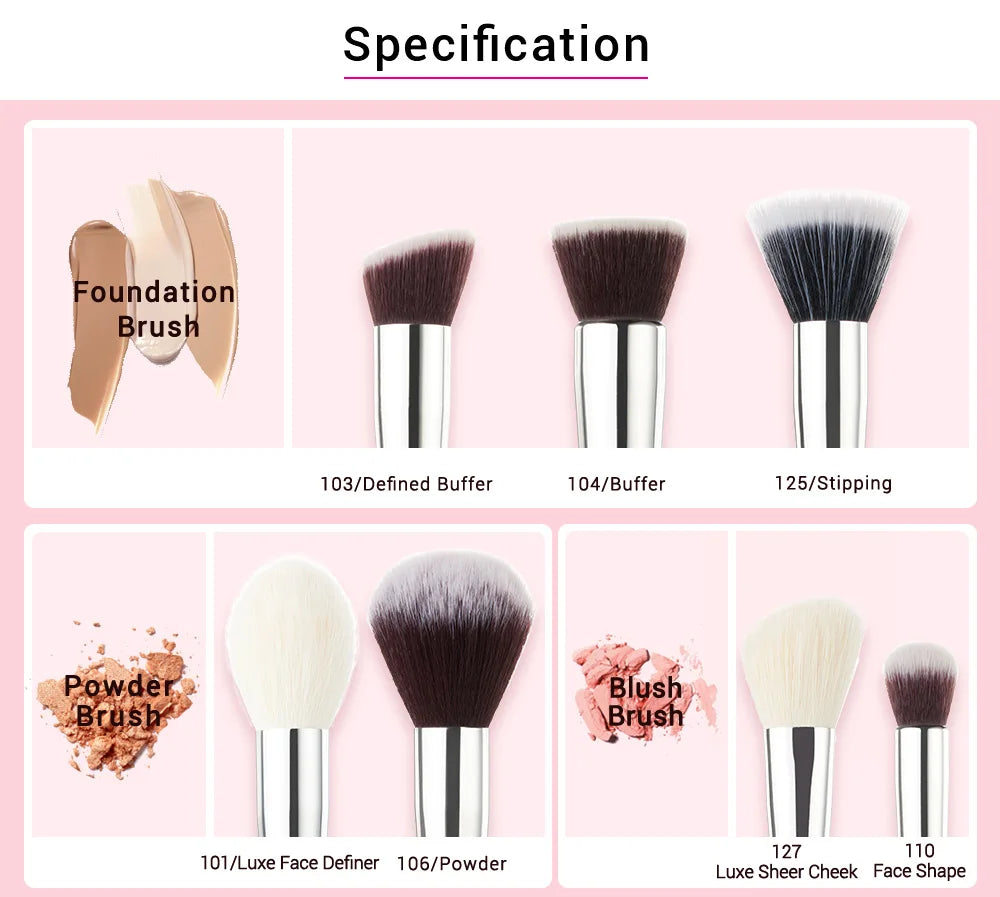 Jessup Makeup brushes set 25pcs Make up Brush Professional ,Natural-Synthetic Foundation Powder Blending Eyeshadow T195