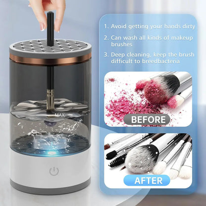 Automatic Makeup Brushes Cleaner Machine Portable Electric Cosmetic Brush Cleaning Washing Tools Make Up Brush Cleaning Dry Tool