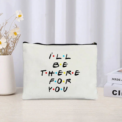 TV Show Friends Makeup Bag for Women Travel Cosmetic Organizer Kawoii Purse Eco-friendly Canvas Make up Pouch Bags Pencil Case