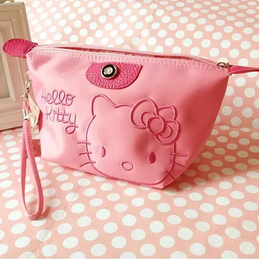 Sanrio Hello Kitty Makeup Bag Anime Y2K Girls Storage Bag Cartoon Kawaii Large Capacity Waterproof PU Handbag