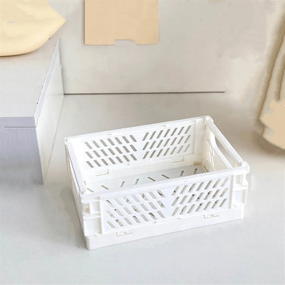 Plastic Foldable Storage Crate Folding Box Basket Stackable Cute Makeup Jewellery Toys Boxes for Storage Box Organizer Portable