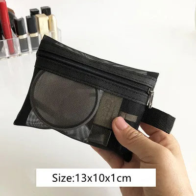 Mesh Makeup Bag Girl Women's Cosmetic Bag Organizer Portable Small Pouch