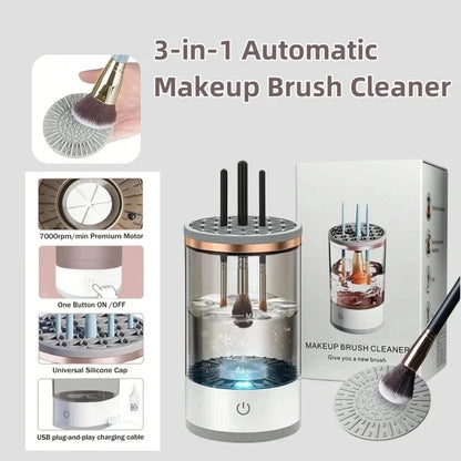 Automatic Makeup Brushes Cleaner Machine Portable Electric Cosmetic Brush Cleaning Washing Tools Make Up Brush Cleaning Dry Tool