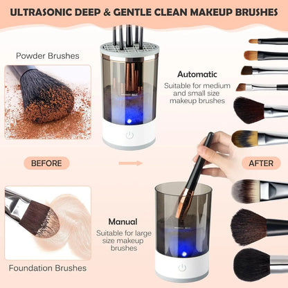 Automatic Makeup Brushes Cleaner Machine Portable Electric Cosmetic Brush Cleaning Washing Tools Make Up Brush Cleaning Dry Tool