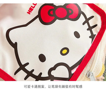 Kawaii Sanrio Large Capacity Folding Cartoon Makeup Bag Cute Travel Kitty Kuromi Portable Cosmetics Brush Storage Bag