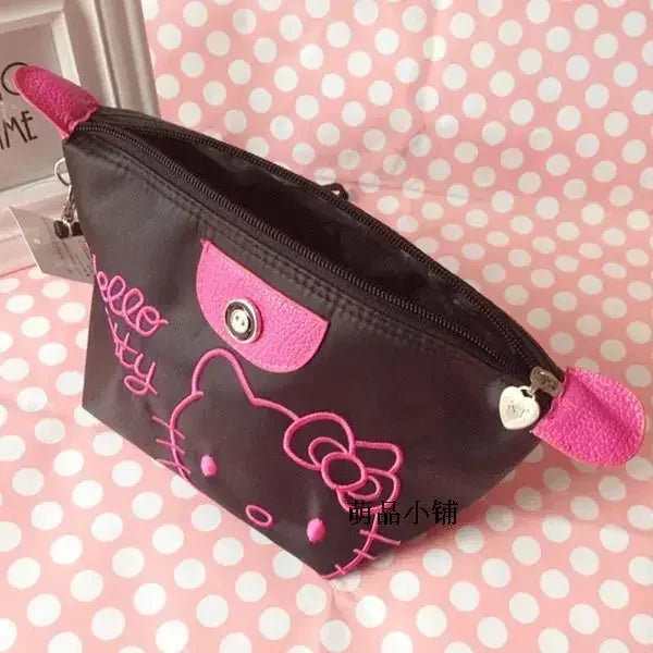 Sanrio Hello Kitty Makeup Bag Anime Y2K Girls Storage Bag Cartoon Kawaii Large Capacity Waterproof PU Handbag