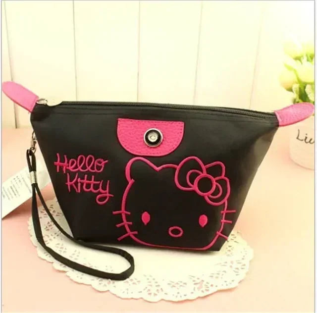 Sanrio Hello Kitty Makeup Bag Anime Y2K Girls Storage Bag Cartoon Kawaii Large Capacity Waterproof PU Handbag