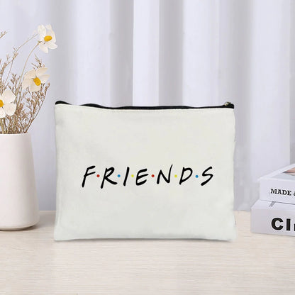 TV Show Friends Makeup Bag for Women Travel Cosmetic Organizer Kawoii Purse Eco-friendly Canvas Make up Pouch Bags Pencil Case