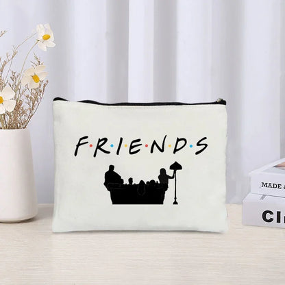 TV Show Friends Makeup Bag for Women Travel Cosmetic Organizer Kawoii Purse Eco-friendly Canvas Make up Pouch Bags Pencil Case