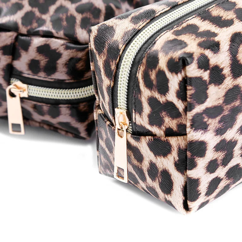 Women Leopard Print Cosmetic Bag