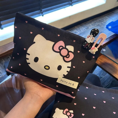 Sweetheart Hello Kitty Makeup Bag Pencil Caseharajuku Japanese Girl Polka Dot Storage Bag Wallet Tourism Storage Birthday Gift ﻿