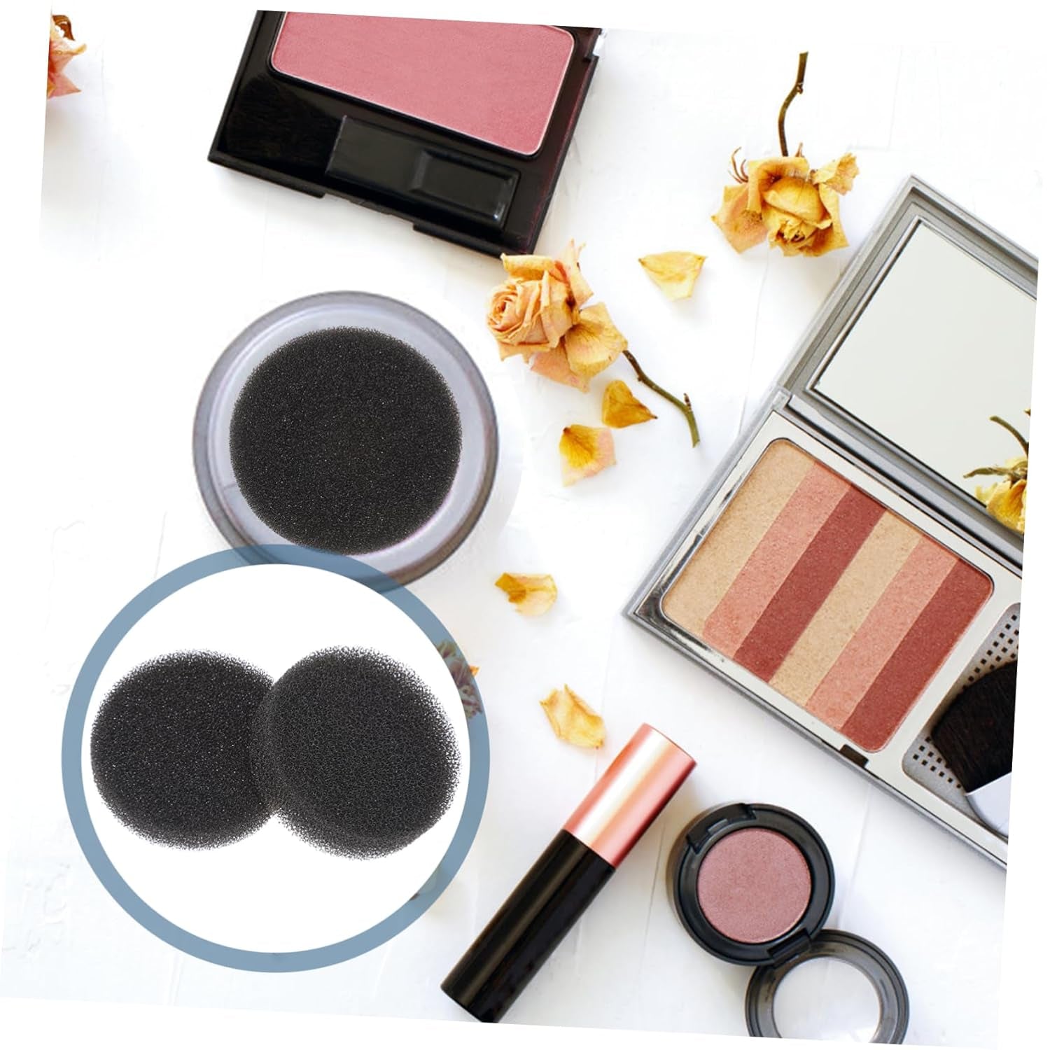 15Pcs Makeup Brush Cleaning Sponge Aquarium Media Dish Cleaning Sponge Dry Makeup Brush Cleaner Sponge Aquarium Bags Makeup Supplies Face Scrubber Black